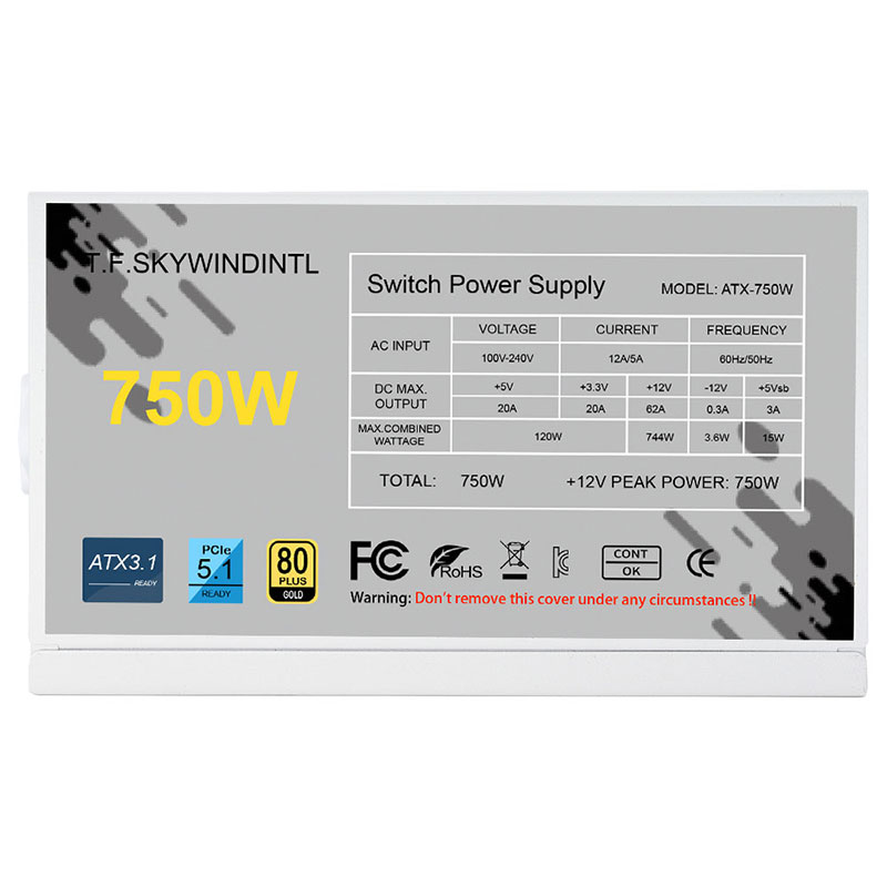 Biały zasilacz 750W 850W 1000W – 1000W White Modular Power Supply recenzja i cena